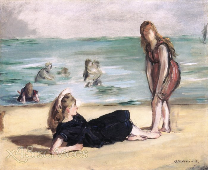 Edouard Manet - Am Strand von Boulogne - On the Beach at Boulogne - zum Schließen ins Bild klicken